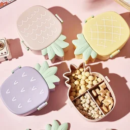 Kids Bento Lunch Box – Pineapple Design with Fork & Spoon | Lunchie Bunchie
