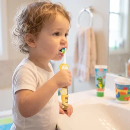 Kids Cartoon Toothbrush with Toy, Soft Bristle Children Brush (2 Pcs)