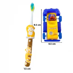 Kids Cartoon Toothbrush with Toy, Soft Bristle Children Brush (2 Pcs)