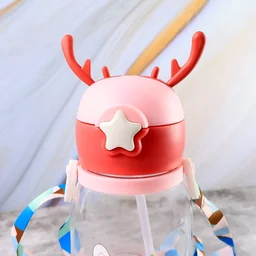 Kids Cartoon Water Bottle – Leakproof 450ml with Straw & Strap