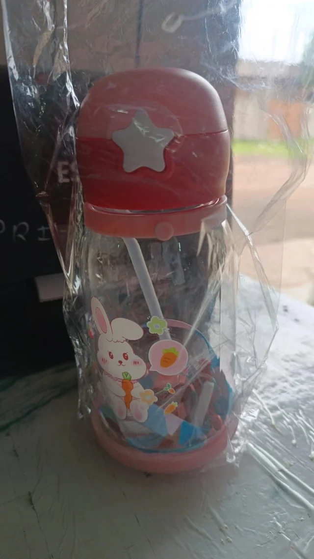 Kids Cartoon Water Bottle – Leakproof 450ml with Straw & Strap