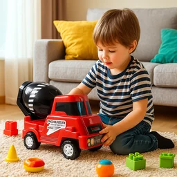 Kids Cement Mixer Toy Truck – Friction Powered Fun for Toddlers