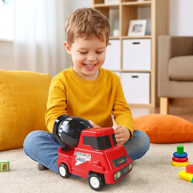 Kids Cement Mixer Toy Truck – Friction Powered Fun for Toddlers