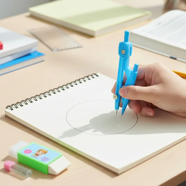 Kids Drawing Compass Set – Precise Geometry Tool with Eraser