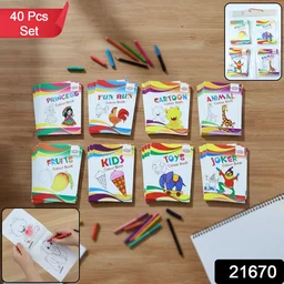 Kids Educational Colouring Book Set – 40-Piece Multi-Theme Fun