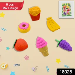 Kids Eraser Set – Fun 3D Food Novelty Erasers | Craftily