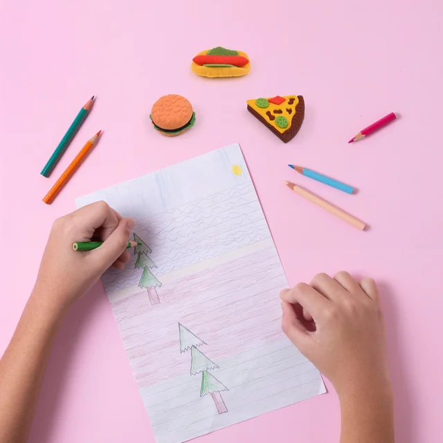Kids Eraser Set – Fun 3D Food Novelty Erasers | Craftily