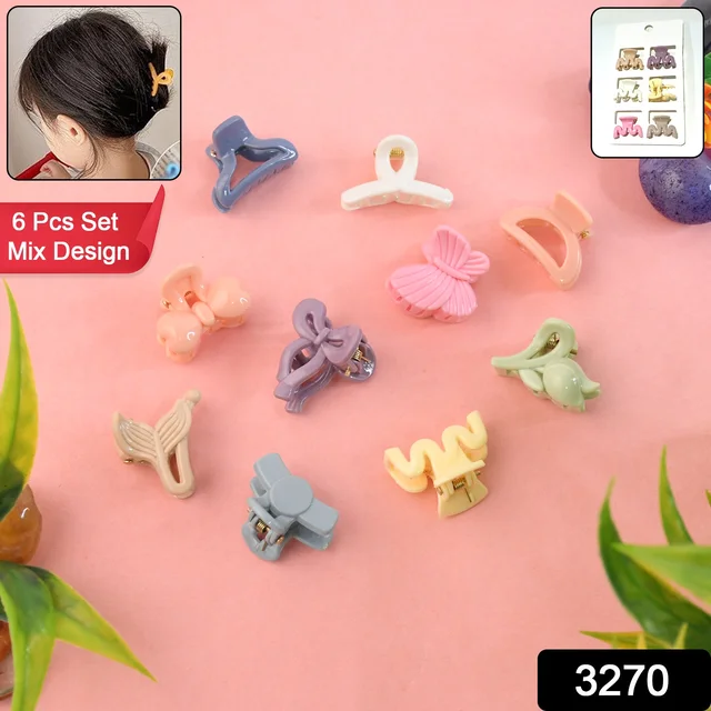 Kids Hair Clips – Multicolour Butterfly Mini Claw Set (6-Pcs) | Calm & Curl