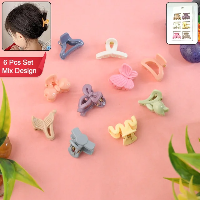 Kids Hair Clips – Multicolour Butterfly Mini Claw Set (6-Pcs) | Calm & Curl