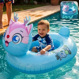 Kids Inflatable Cartoon Animal Swim Ring – Safe Water Support