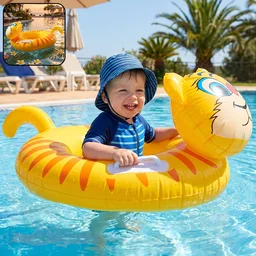 Kids Inflatable Tiger Swim Ring – Safe Water Play Float for Kids