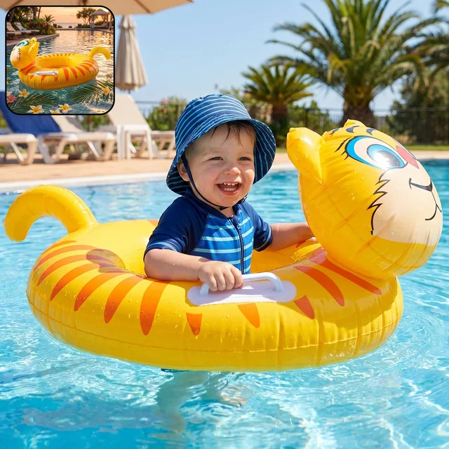 Kids Inflatable Tiger Swim Ring – Safe Water Play Float for Kids
