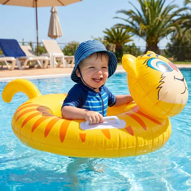 Kids Inflatable Tiger Swim Ring – Safe Water Play Float for Kids