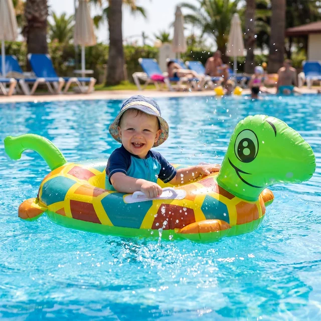 Kids Inflatable Turtle Swim Ring – Safe & Durable Pool Float