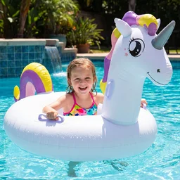 Kids Inflatable Unicorn Swim Ring – Durable Pool Float with Handles
