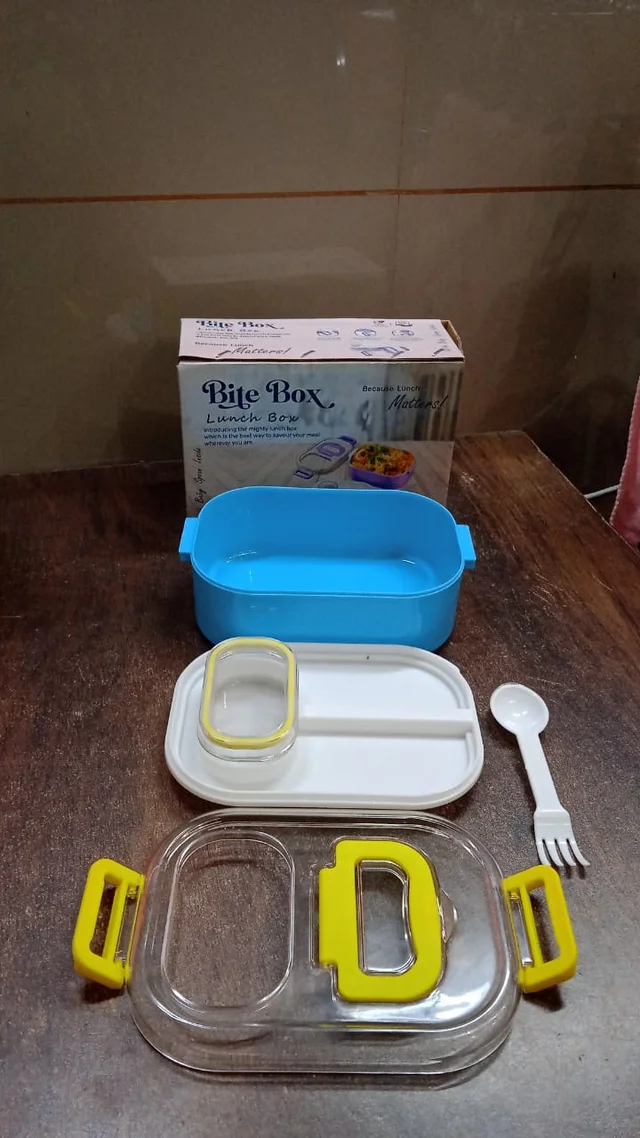Kids Lunch Box – Durable Plastic with Spoon & Fork | Lunchie Bunchie