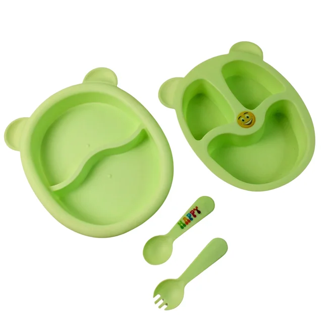 Kids Mealtime Feeding Set – 4-Piece BPA-Free Durable Plate & Spoon Set