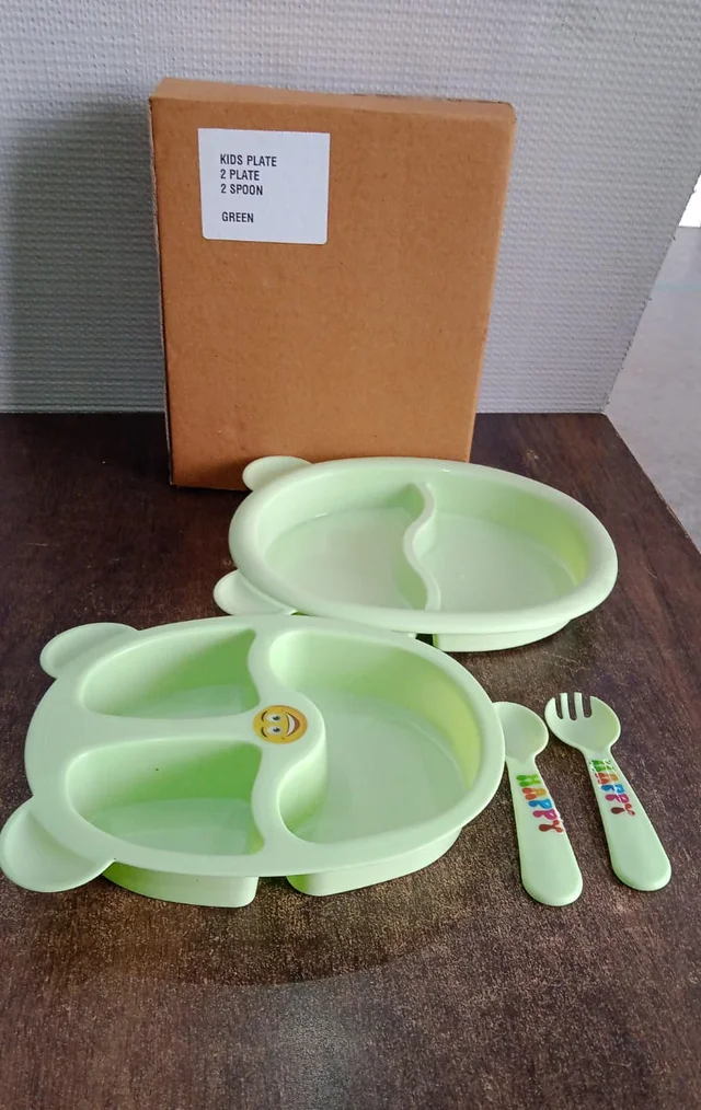 Kids Mealtime Feeding Set – 4-Piece BPA-Free Durable Plate & Spoon Set