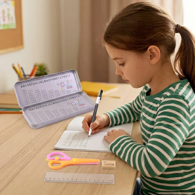 Kids Metal Pencil Box Set – Complete Stationery Organisation