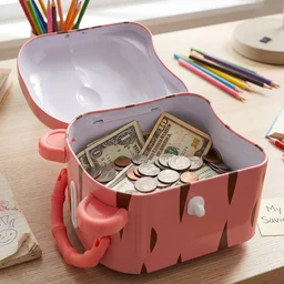 Kids Money Bank – Durable Metal Piggy Bank with Lock & Key