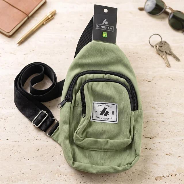 Kids Multi Pocket Sling Crossbody Chest Bag Canvas Bag for Little Boys Girls (1 Pc)