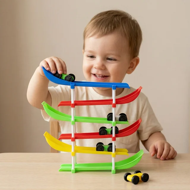 Kids Multi-Level Car Racing Track – Enhances Motor Skills & Fun