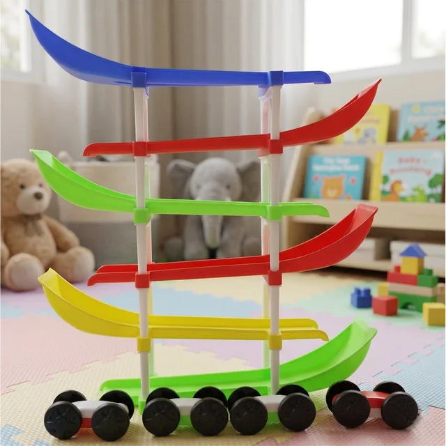 Kids Multi-Level Car Racing Track – Enhances Motor Skills & Fun