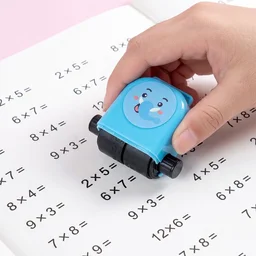 Kids Multiplication Practice Math Roller Stamp with Refillable Ink Bottle (1 Pc)