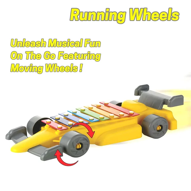 Kids Musical Car Xylophone – 8-Key Plastic Instrument | Aditi