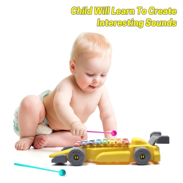 Kids Musical Car Xylophone – 8-Key Plastic Instrument | Aditi