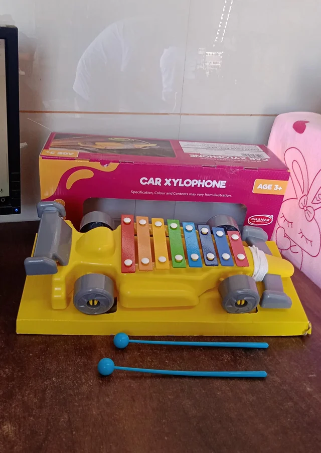 Kids Musical Car Xylophone – 8-Key Plastic Instrument | Aditi