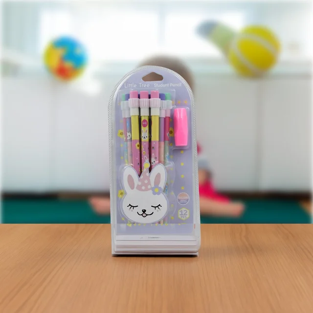 Kids Pencil Set – Cute Animal Design with Sharpener & Eraser | InkGlow