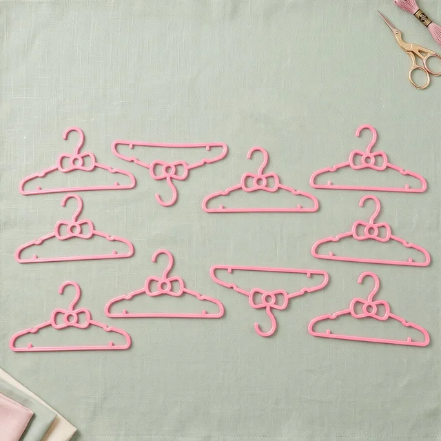 Kids Plastic Clothes Hangers Set, Cute Baby Wardrobe Hangers (10 Pcs Set)