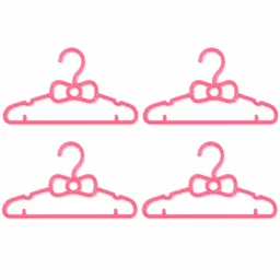 Kids Plastic Clothes Hangers Set of 4 Cute Bow Design Baby Wardrobe (4 Pc Set)