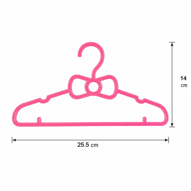 Kids Plastic Clothes Hangers Set of 4 Cute Bow Design Baby Wardrobe (4 Pc Set)