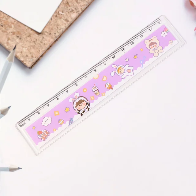 Kids Plastic Ruler – Durable Cartoon Design with Clear Markings