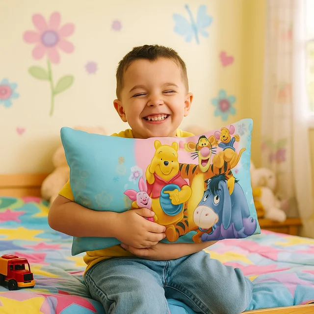 Kids Plush Pillow – Soft Cartoon Cushion 40x25 cm for Comfort