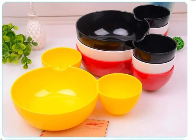 Kids Snack Plate – Mickey Shaped Sectioned Wheat Straw Plate | Baby Ladle