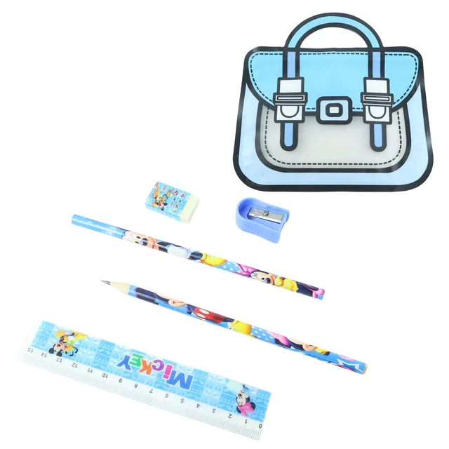 Kids Stationery Kit – 5 in 1 Cartoon Style Carry Bag