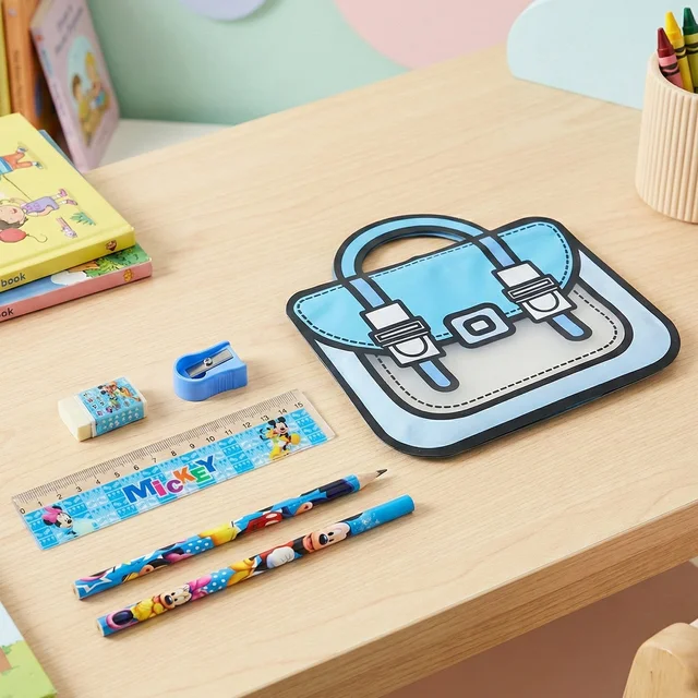 Kids Stationery Kit – 5 in 1 Cartoon Style Carry Bag