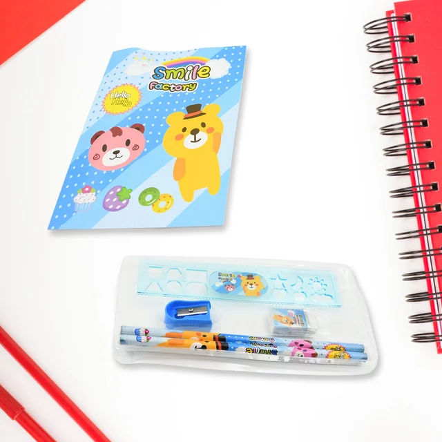 Kids Stationery Kit – 6-Piece Cartoon Set for School | TinyTrendy