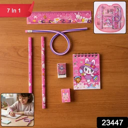 Kids Stationery Set – 7-in-1 Cute Pink Gift Pack for Girls