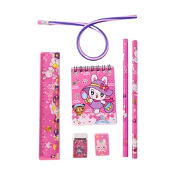 Kids Stationery Set – 7-in-1 Cute Pink Gift Pack for Girls