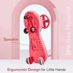 Kids Swing Car Ride On Toy with Music, Pink Shark Design Magic Twist Car (1 Pc)