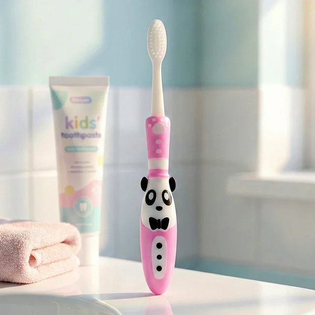 Kids Toothbrush – Fun Panda Design with Fidget Spinner Toy Set