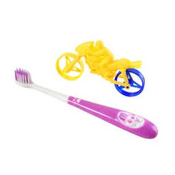 Kids Toothbrush – Panda Design with Fun Motorcycle Toy Set