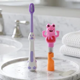 Kids Toothbrush Set – Soft Bristles & Fun Frog Design