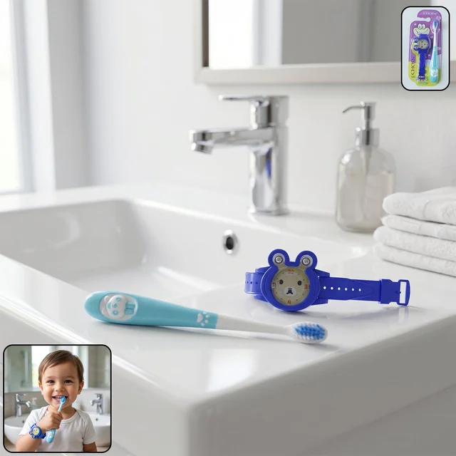 Kids Toothbrush with Cartoon Watch Toy – Fun & Effective Oral Care