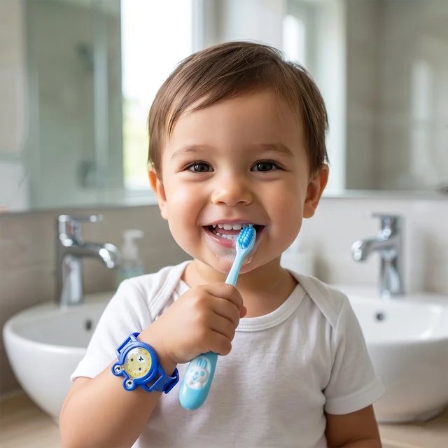 Kids Toothbrush with Cartoon Watch Toy – Fun & Effective Oral Care