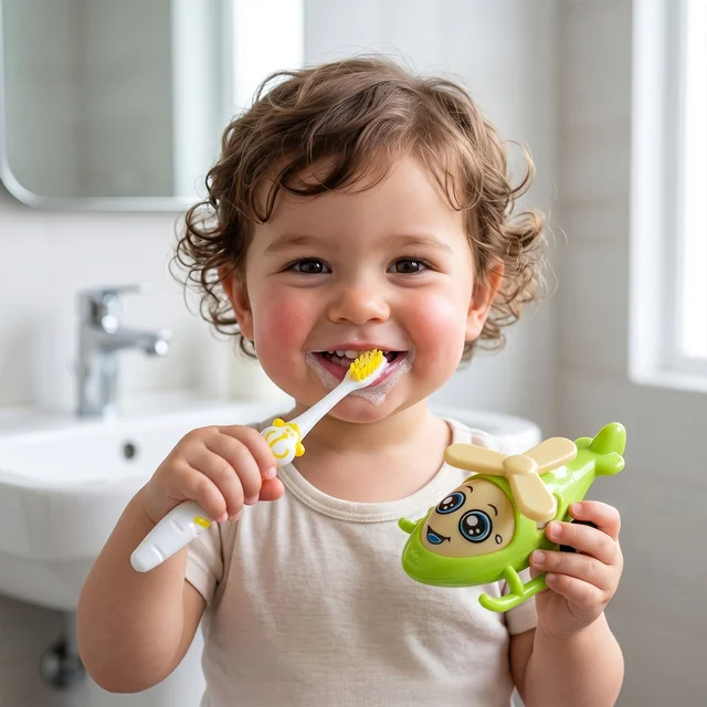 Kids Toothbrush with Helicopter Toy – Fun & Effective Oral Care